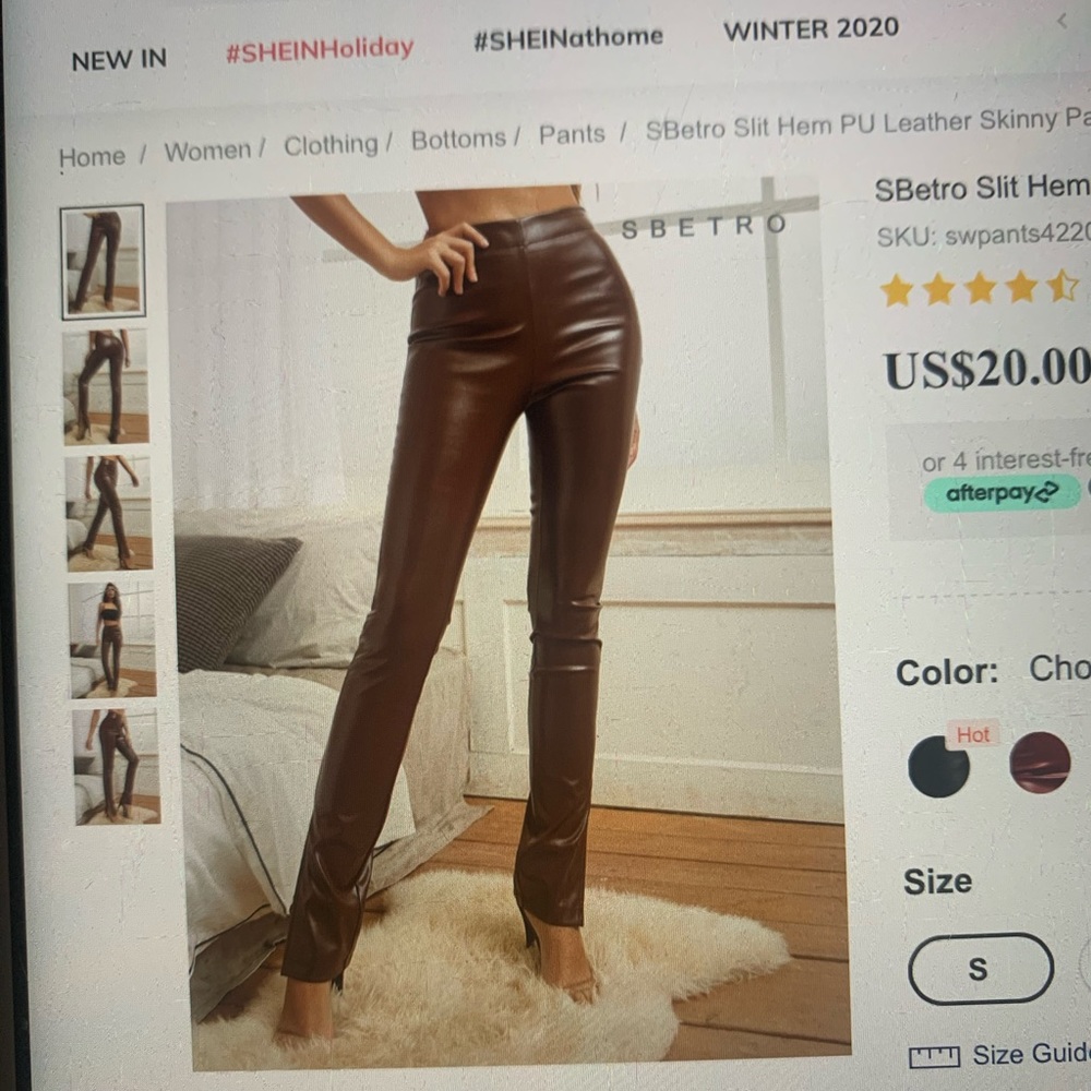 Brown leather pants